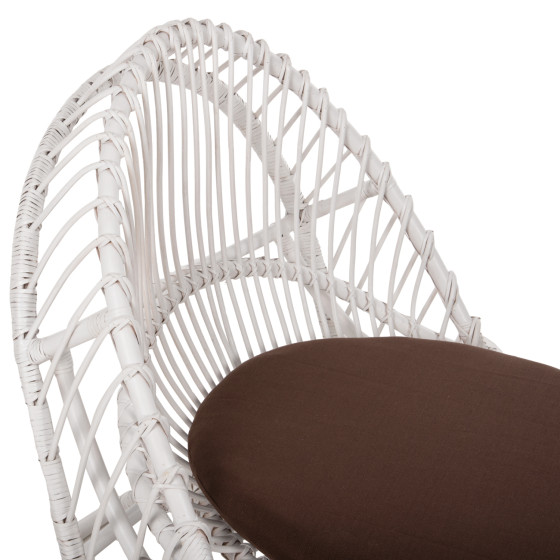ARMCHAIR ENTROPY HM9840.02 RATTAN IN WHITE-BROWN CUSHION 80x97x85Hcm.