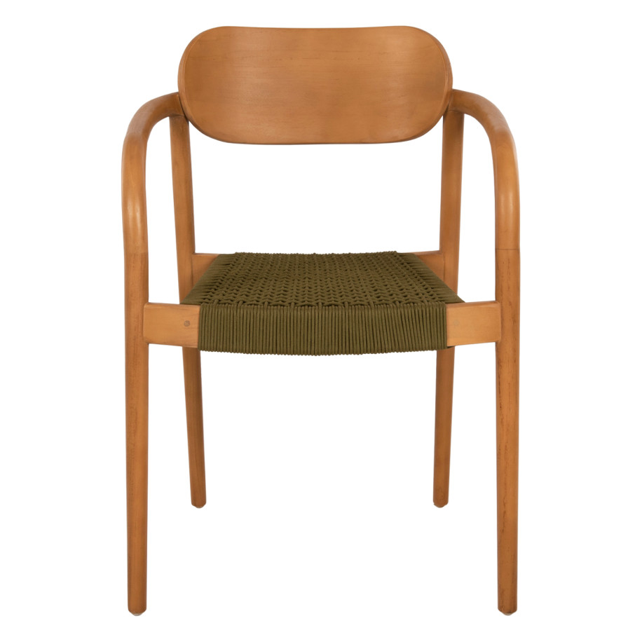 ARMCHAIR OSLO HM9636.05 TEAK WOOD IN NATURAL & GREEN ROPE 55x54x80Hcm.