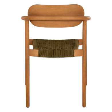 ARMCHAIR OSLO HM9636.05 TEAK WOOD IN NATURAL & GREEN ROPE 55x54x80Hcm.
