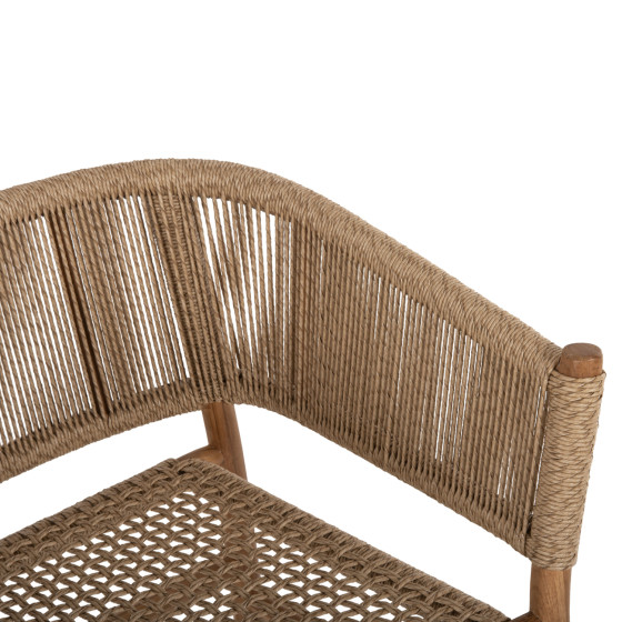 ARMCHAIR IRVINE HM9822 TEAK WOOD-SYNTHETIC ROPE IN NATURAL COLOR 64x56x76Hcm.