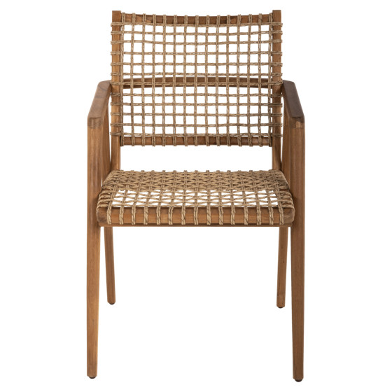 ARMCHAIR VAYA HM9823 TEAK WOOD-SYNTHETIC ROPE IN NATURAL COLOR 53.5x60.5x85Hcm.