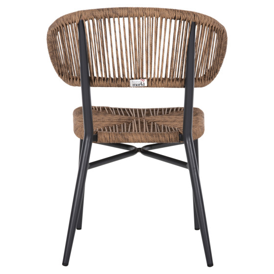 CHAIR EULO HM6049.03 ALUMINUM IN ANTHRACITE-SYNTHETIC RATTAN IN GREY 49x60x78Hcm
