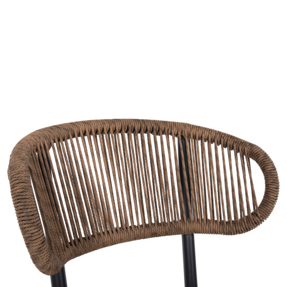 CHAIR EULO HM6049.03 ALUMINUM IN ANTHRACITE-SYNTHETIC RATTAN IN GREY 49x60x78Hcm