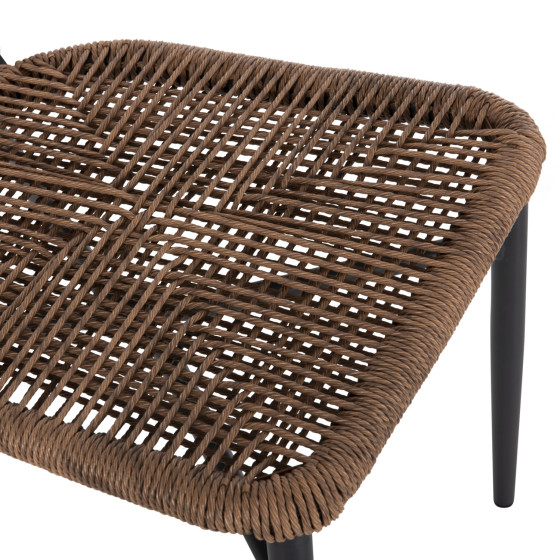 CHAIR EULO HM6049.03 ALUMINUM IN ANTHRACITE-SYNTHETIC RATTAN IN GREY 49x60x78Hcm