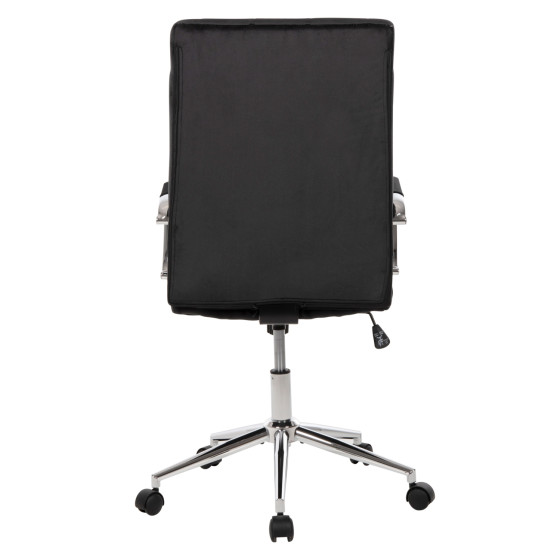 OFFICE CHAIR JOSEF HM1181.04 BLACK VELVET-INOX BASE 58x61x105-113Hcm.