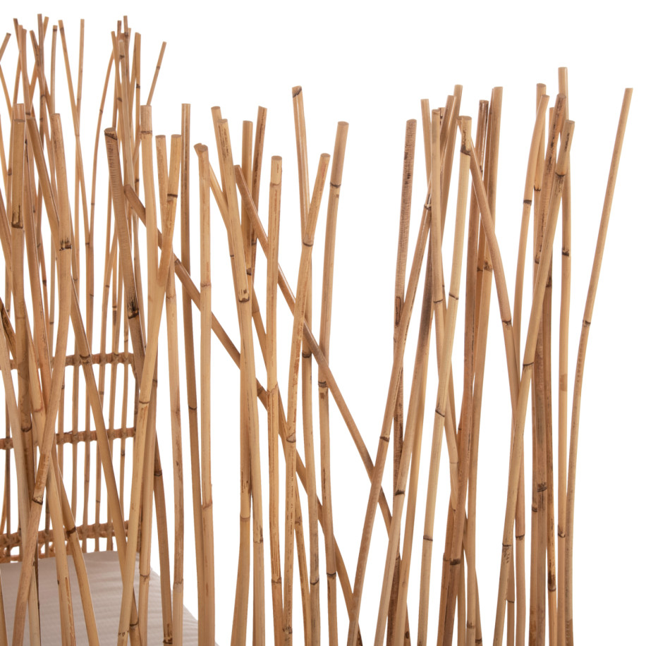 SOFA OUTDOORS ZEPHYR HM5988 RATTAN CANES IN NATURAL-CUSHION SET IN BEIGE 200x120x142Hcm.