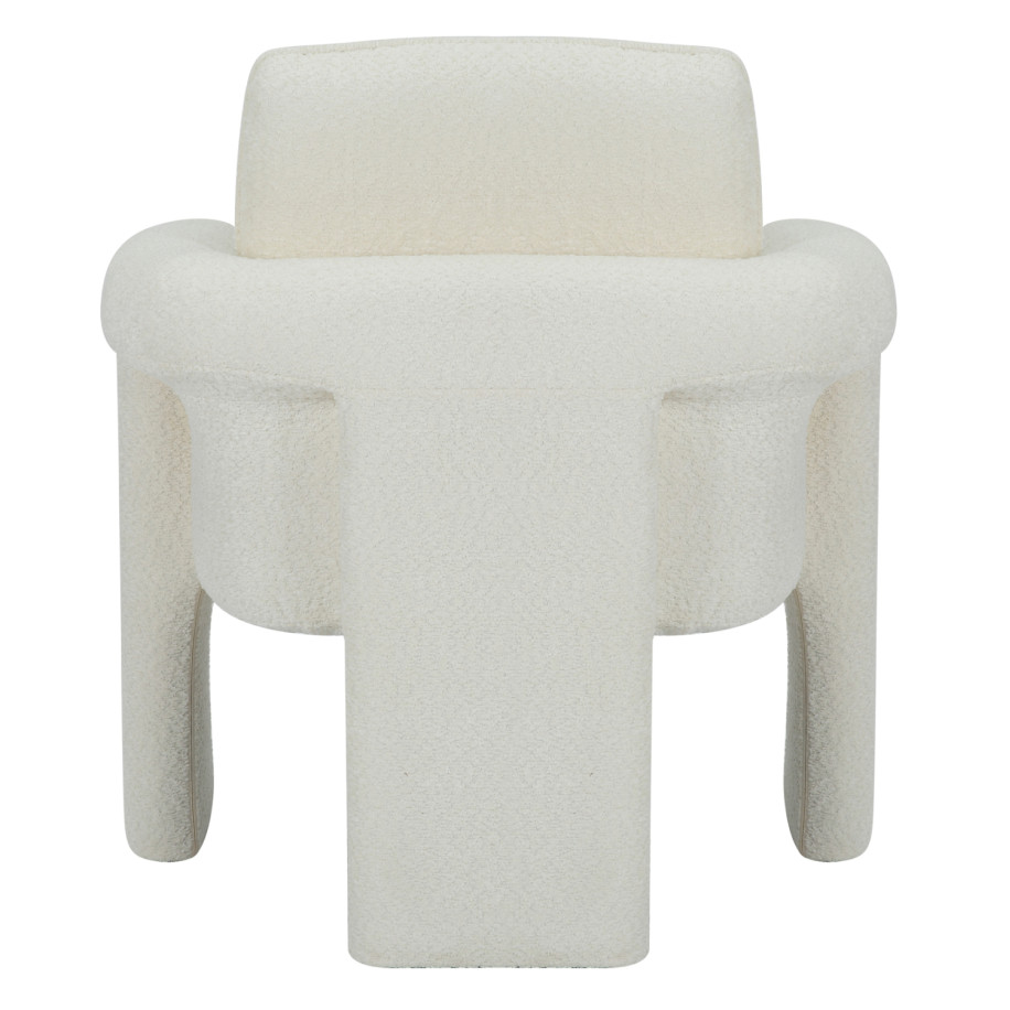 ARMCHAIR CRUSHER HM9681.04 WHITE BOUCLE FABRIC-METAL FRAME 82x78x87Hcm.