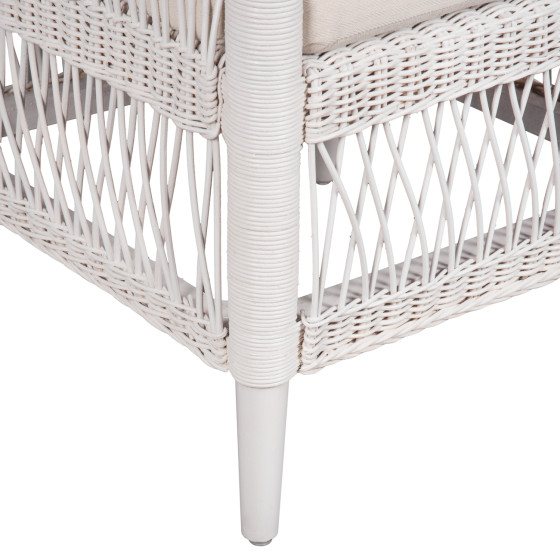 ARMCHAIR MALAWI HM9635.02 MAHOGANY WOOD WITH RATTAN IN WHITE-WHITE CUSHION 80x70x86Hcm.