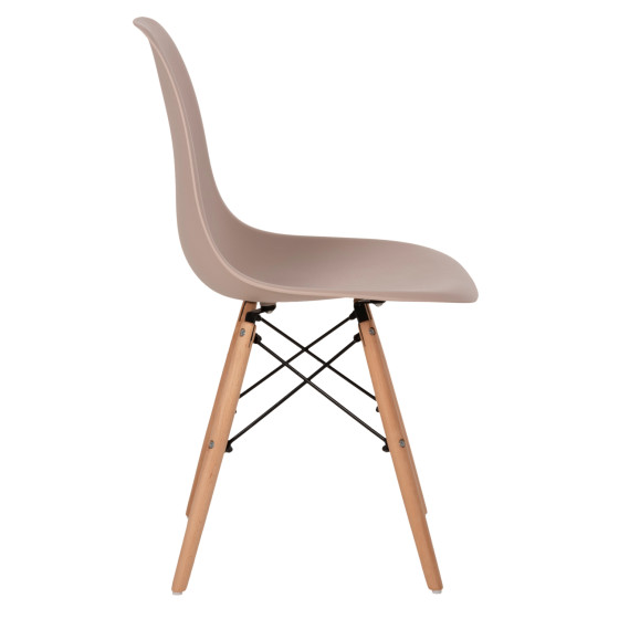 DINING CHAIR TWIST HM8460.35 WOODEN LEGS-POLYPROPYLENE LEGS-CAPPUCCINO COLOR 46x50x82Hcm.