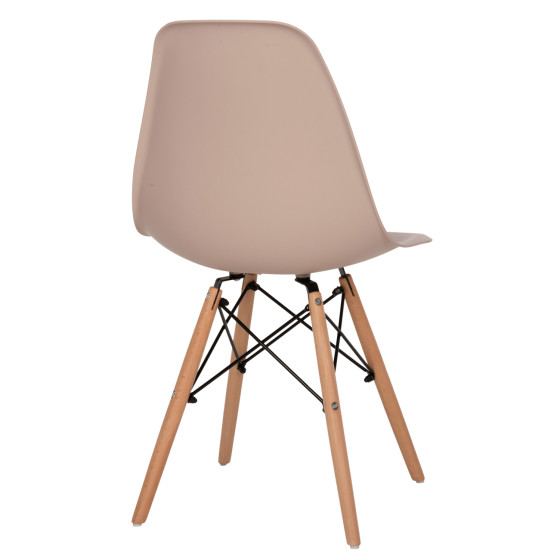 DINING CHAIR TWIST HM8460.35 WOODEN LEGS-POLYPROPYLENE LEGS-CAPPUCCINO COLOR 46x50x82Hcm.