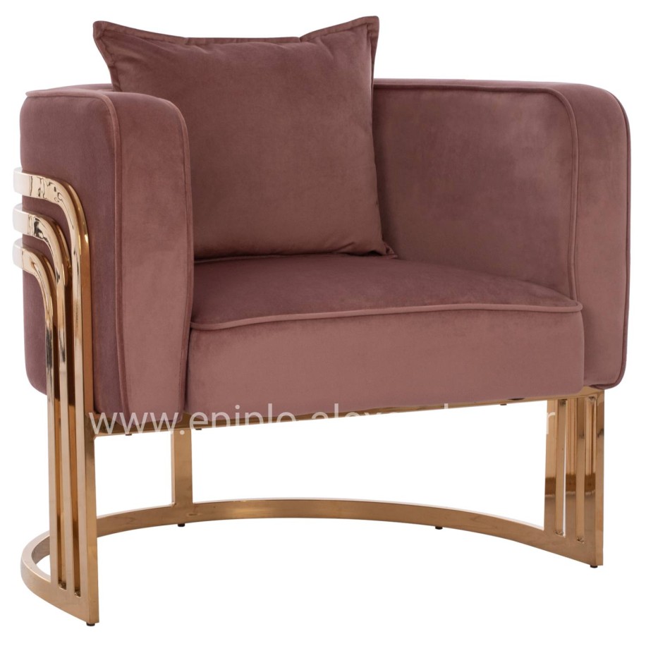 TIANA ARMCHAIR WITH GOLD METAL FRAME AND LOW BACK HM8738.02