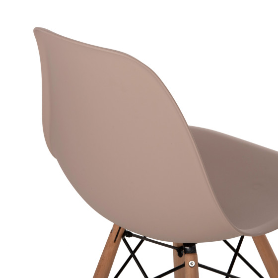 DINING CHAIR TWIST HM8460.35 WOODEN LEGS-POLYPROPYLENE LEGS-CAPPUCCINO COLOR 46x50x82Hcm.