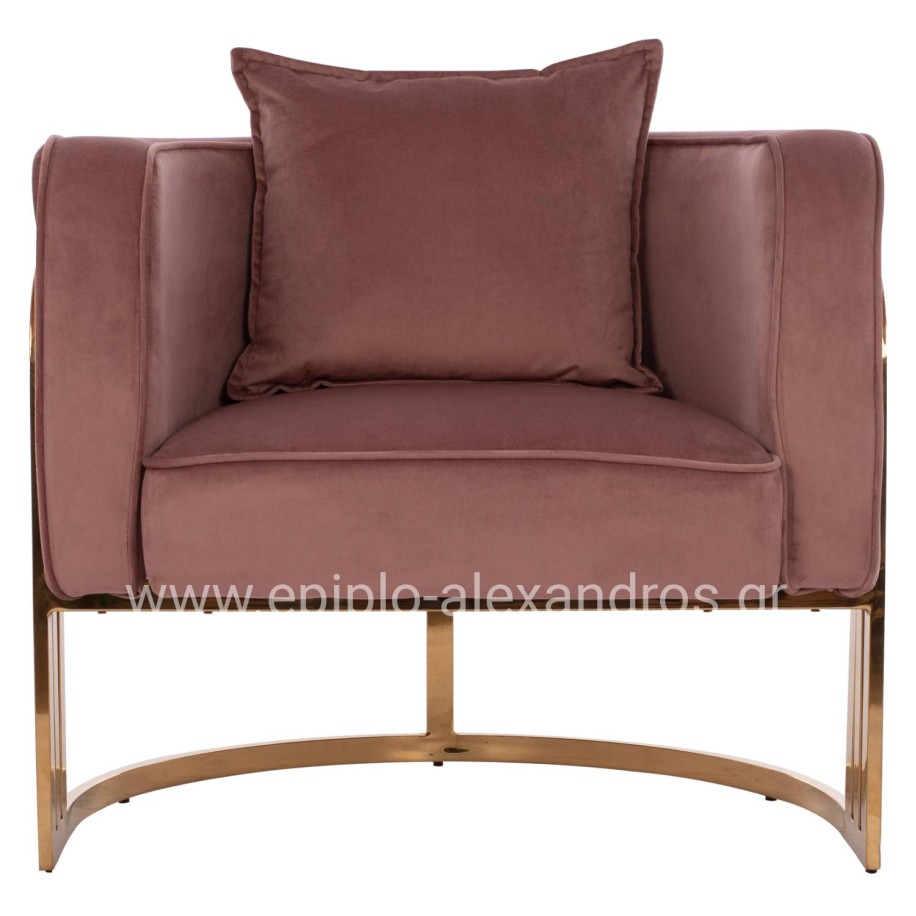 TIANA ARMCHAIR WITH GOLD METAL FRAME AND LOW BACK HM8738.02