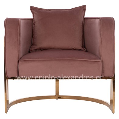 TIANA ARMCHAIR WITH GOLD METAL FRAME AND LOW BACK HM8738.02