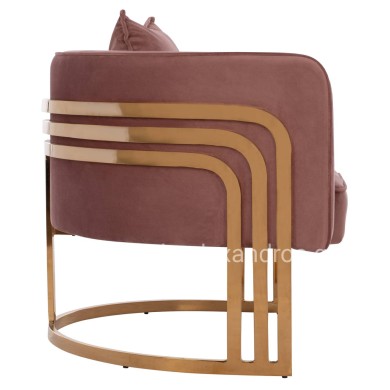 TIANA ARMCHAIR WITH GOLD METAL FRAME AND LOW BACK HM8738.02