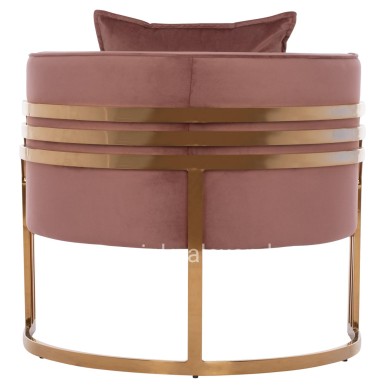 TIANA ARMCHAIR WITH GOLD METAL FRAME AND LOW BACK HM8738.02