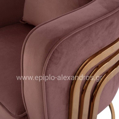 TIANA ARMCHAIR WITH GOLD METAL FRAME AND LOW BACK HM8738.02