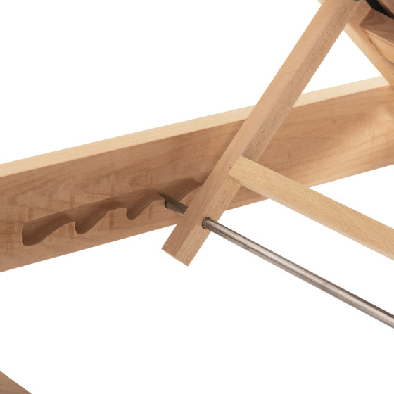 ΞΑΠΛΩΣΤΡΑ MILOS HM10650.03 ΞΥΛΟ ΟΞΙΑΣ ΣΕ ΦΥΣΙΚΟ-ΜΑΥΡΟ TEXTILENE 204x65x31,5-92,5Υ εκ.