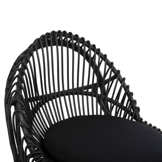ARMCHAIR ENTROPY HM9840.03 NATURAL POLISHED RATTAN WITH CUSHION-BLACK 80x97x85Hcm.