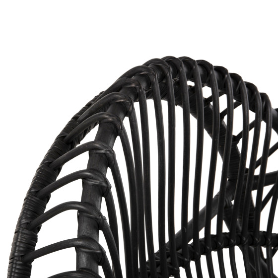 ARMCHAIR ENTROPY HM9840.03 NATURAL POLISHED RATTAN WITH CUSHION-BLACK 80x97x85Hcm.