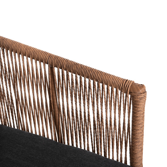 OUTDOOR LOUNGE 4PCS SET FREJA HM6057.01 ALUMINUM IN WHITE-PE RATTAN IN BEIGE-ANTHRACITE CUSHIONS