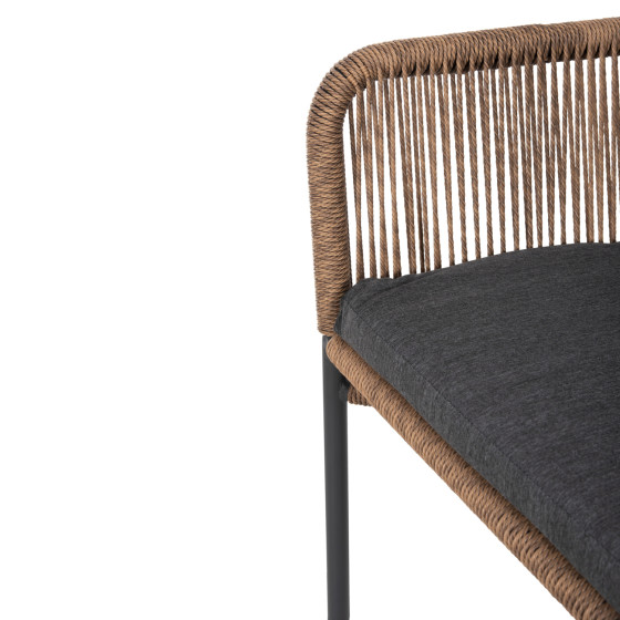 OUTDOOR 2-SEATER SOFA BAFFIN HM6054.03 ALUMINUM ANTHRACITE-PE RATTAN BEIGE-ANTHRACITE CUSHIONS