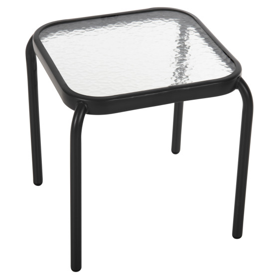 OUTDOOR SIDE TABLE SQUARE DIDO HM5975.01 METAL IN ANTHRACITE-GLASS 41x41x43Hcm.