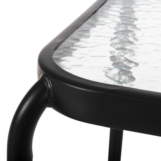 OUTDOOR SIDE TABLE SQUARE DIDO HM5975.01 METAL IN ANTHRACITE-GLASS 41x41x43Hcm.