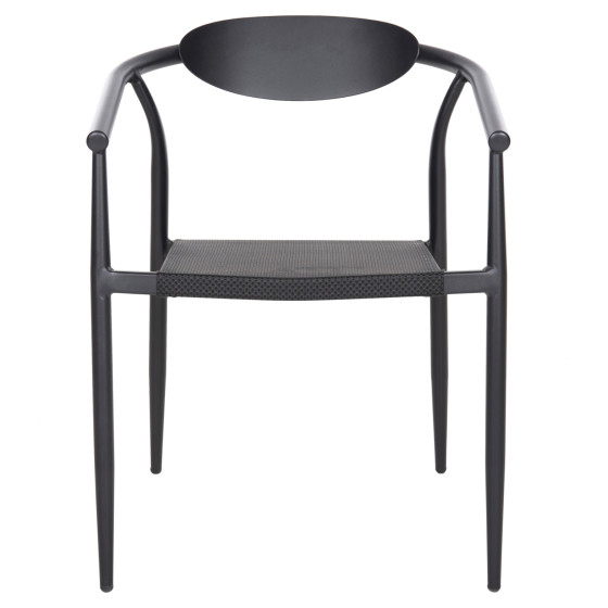 ARMCHAIR SERLY HM6052.02 BLACK ALUMINUM-BLACK TEXTILENE 56x61x74,5Hcm.