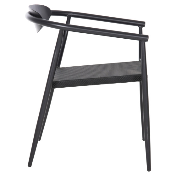 ARMCHAIR SERLY HM6052.02 BLACK ALUMINUM-BLACK TEXTILENE 56x61x74,5Hcm.