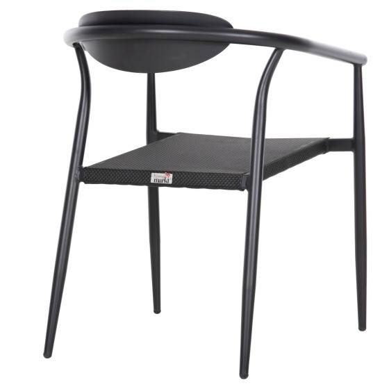 ARMCHAIR SERLY HM6052.02 BLACK ALUMINUM-BLACK TEXTILENE 56x61x74,5Hcm.