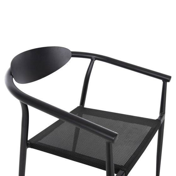 ARMCHAIR SERLY HM6052.02 BLACK ALUMINUM-BLACK TEXTILENE 56x61x74,5Hcm.