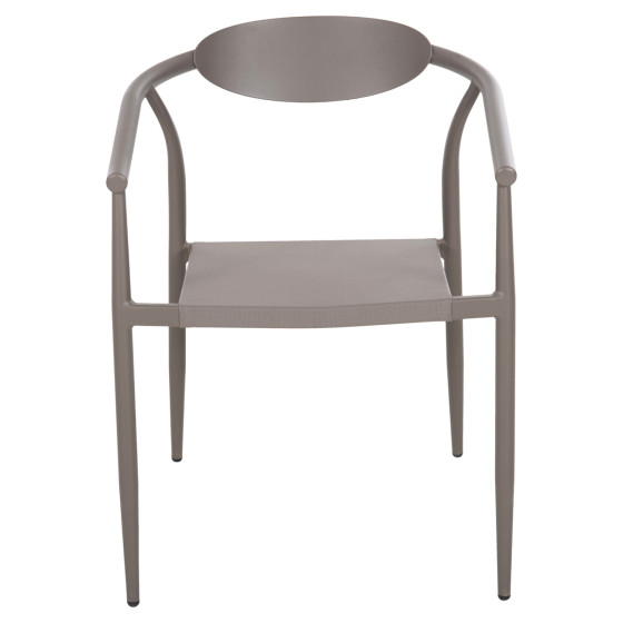 ARMCHAIR SERLY HM6052.04 CHAMPAGNE ALUMINUM-CHAMPAGNE TEXTILENE 56x61x74,5Hcm.