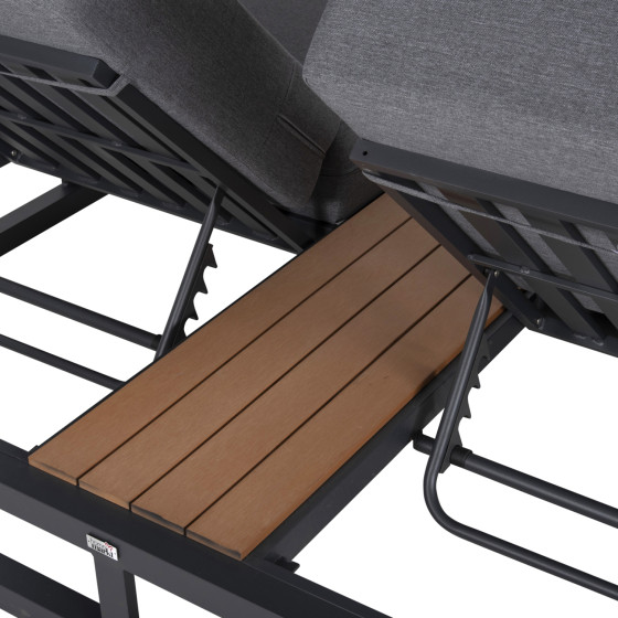 DOUBLE LOUNGE SUNBEDS IN A CUBE WITH SUNSHADES GALLANT HM6097.01 ALUMINUM IN GREY 2x2x2m