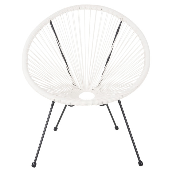 ARMCHAIR OUTDOOR NEST-TYPE ACAPULCO HM5872.12 BLACK METAL-SYNTHETIC RATTAN IN WHITE 71x72x80Hcm.