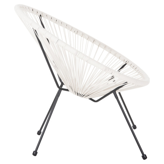 ARMCHAIR OUTDOOR NEST-TYPE ACAPULCO HM5872.12 BLACK METAL-SYNTHETIC RATTAN IN WHITE 71x72x80Hcm.