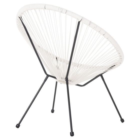 ARMCHAIR OUTDOOR NEST-TYPE ACAPULCO HM5872.12 BLACK METAL-SYNTHETIC RATTAN IN WHITE 71x72x80Hcm.