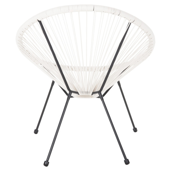 ARMCHAIR OUTDOOR NEST-TYPE ACAPULCO HM5872.12 BLACK METAL-SYNTHETIC RATTAN IN WHITE 71x72x80Hcm.
