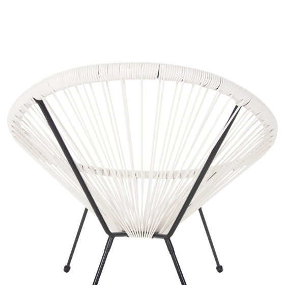 ARMCHAIR OUTDOOR NEST-TYPE ACAPULCO HM5872.12 BLACK METAL-SYNTHETIC RATTAN IN WHITE 71x72x80Hcm.