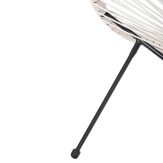 ARMCHAIR OUTDOOR NEST-TYPE ACAPULCO HM5872.12 BLACK METAL-SYNTHETIC RATTAN IN WHITE 71x72x80Hcm.