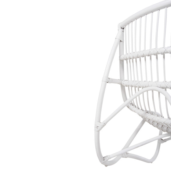 ARMCHAIR GRINN HM9815.03 RATTAN RODS IN WHITE COLOR 56.5x73.5x79.5H cm.