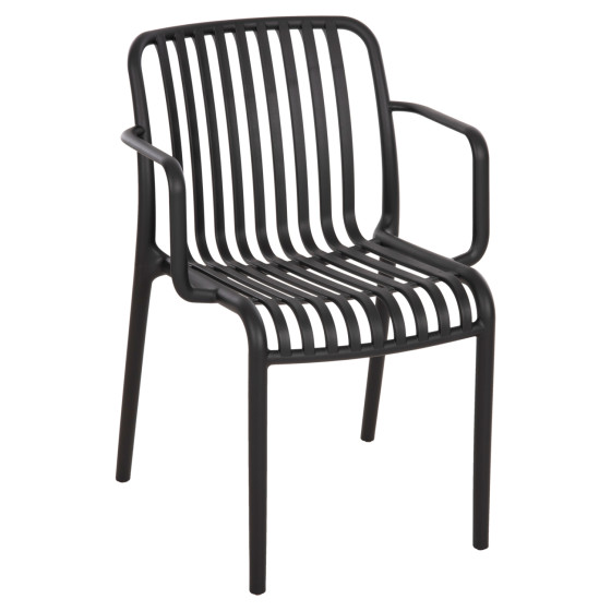 ARMCHAIR OUTDOOR CONVEE HM6105.02 POLYPROPYLENE IN BLACK 55x56x79H cm.