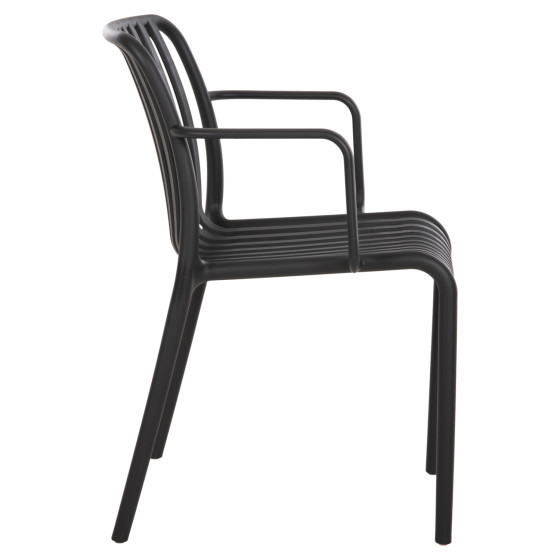 ARMCHAIR OUTDOOR CONVEE HM6105.02 POLYPROPYLENE IN BLACK 55x56x79H cm.