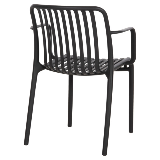 ARMCHAIR OUTDOOR CONVEE HM6105.02 POLYPROPYLENE IN BLACK 55x56x79H cm.