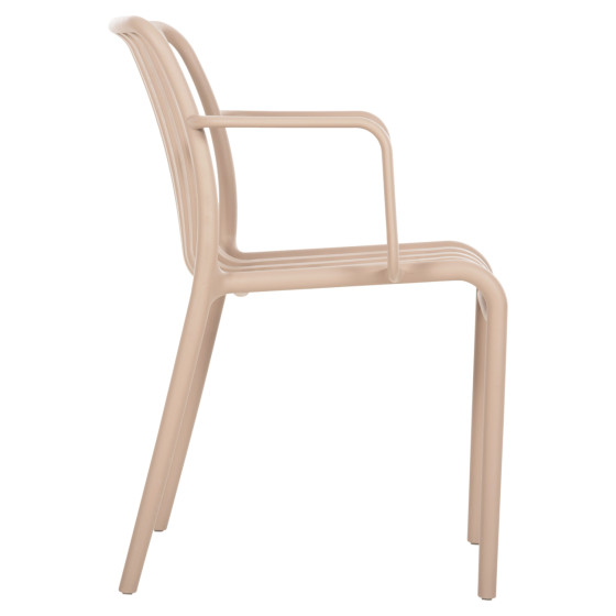 ARMCHAIR OUTDOOR CONVEE HM6105.04 POLYPROPYLENE IN CAPPUCCINO 55x56x79H cm.