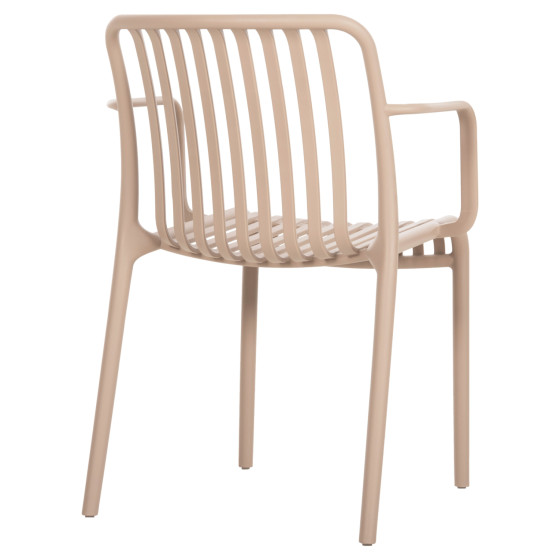 ARMCHAIR OUTDOOR CONVEE HM6105.04 POLYPROPYLENE IN CAPPUCCINO 55x56x79H cm.