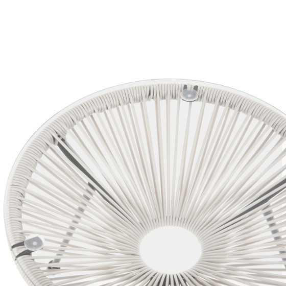 OUTDOOR COFFEE TABLE ALLEGRA HM5874.12 METAL IN BLACK- SYNTHETIC RATTAN IN WHITE Φ47x45Hcm.