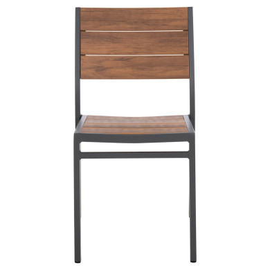 ΚΑΡΕΚΛΑ ΑΛΟΥΜΙΝΙΟΥ SAGA HM6063.02 ΣΚΟΥΡΟ ΓΚΡΙ ΜΕ POLYWOOD 46x52x86Υεκ.