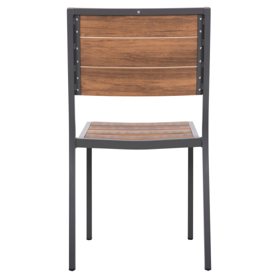 ΚΑΡΕΚΛΑ ΑΛΟΥΜΙΝΙΟΥ SAGA HM6063.02 ΣΚΟΥΡΟ ΓΚΡΙ ΜΕ POLYWOOD 46x52x86Υεκ.