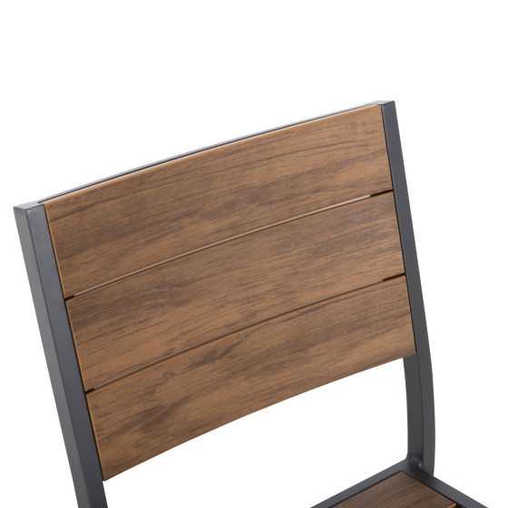 ALUMINUM CHAIR SAGA HM6063.02 DARK GREY WITH POLYWOOD 46x52x86Hcm.